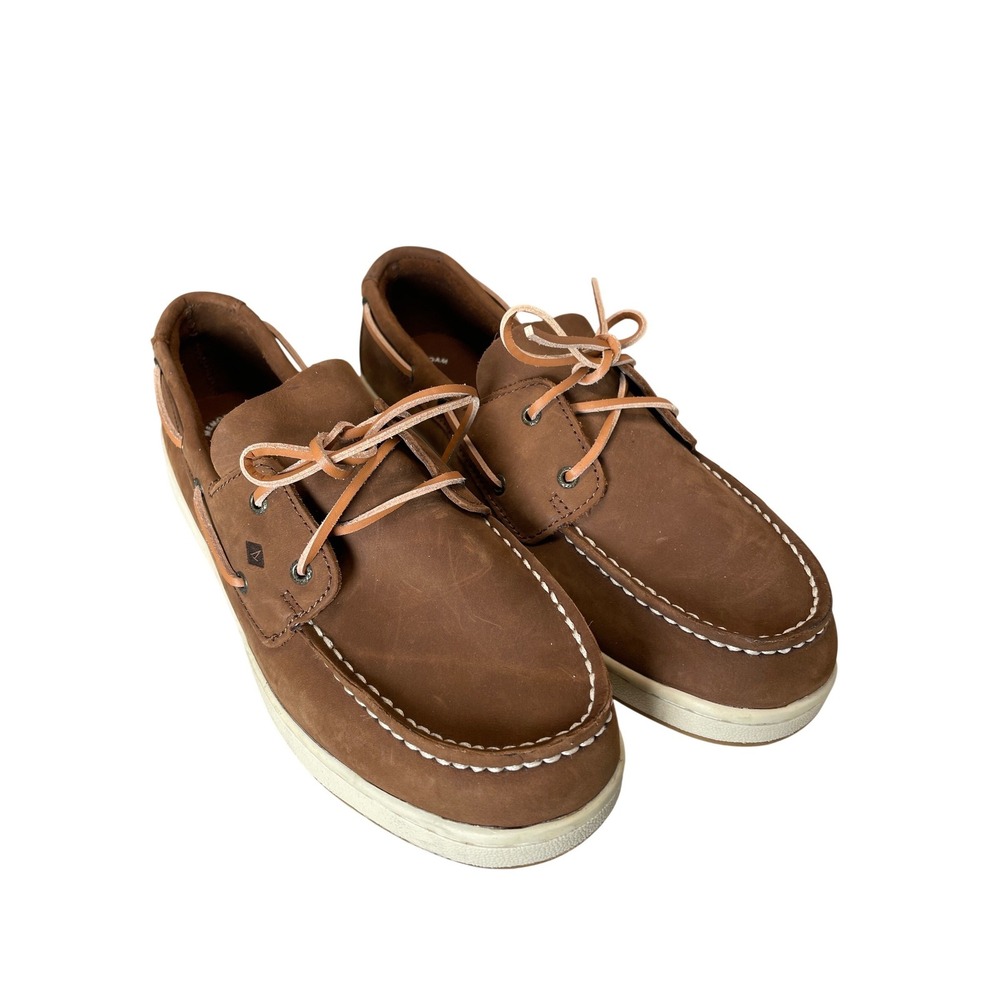 Sperry Top-Sider Bahama II Mens 6.5M Brown Leather Boat Shoe Sneaker STK261419